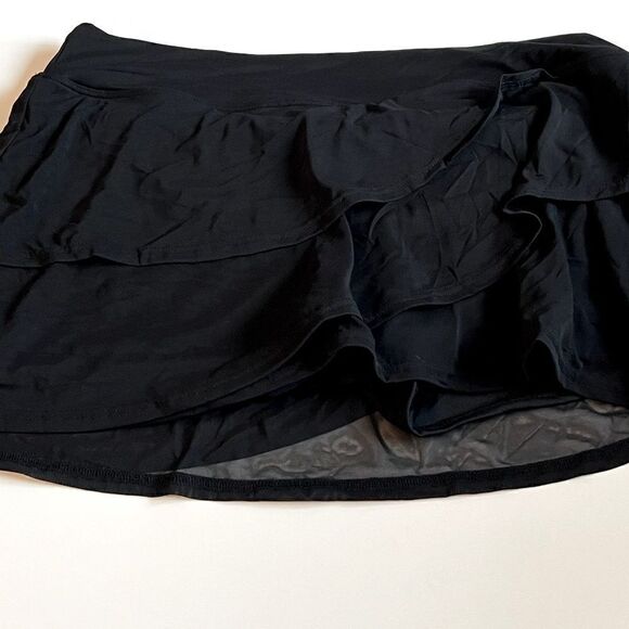 Coco Reef Women's Castaway Black Sway Mesh Layer Swim Skort black skirt short - Picture 5 of 8